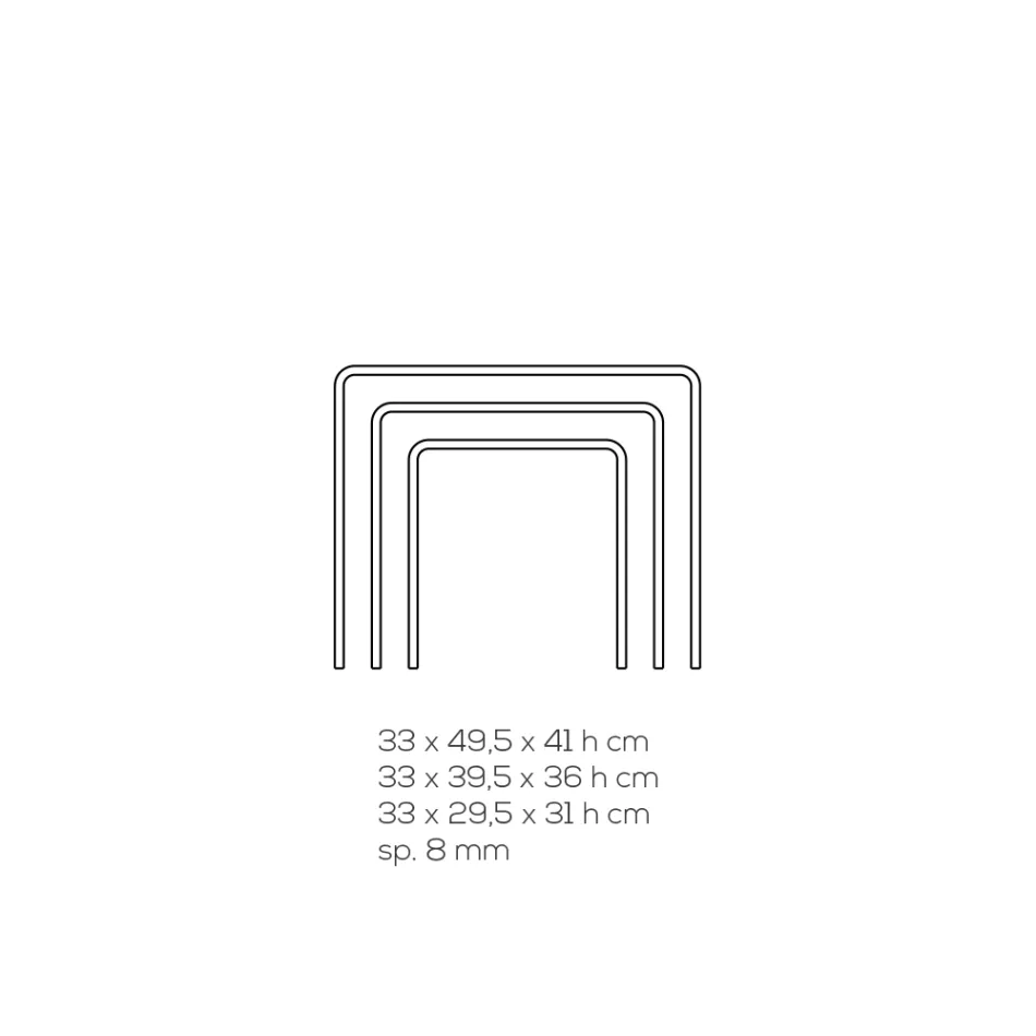 Masute Cafea Sufragerie din Cristal Acrilic Minimal Transparent 3 Piese - Cecco Viadurini