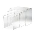 Masute Cafea Sufragerie din Cristal Acrilic Minimal Transparent 3 Piese - Cecco