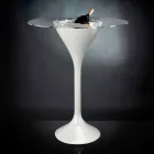 Masă de cafea înaltă din sticlă și polietilenă cu suport pentru sticle Made in Italy - Cracovia Viadurini