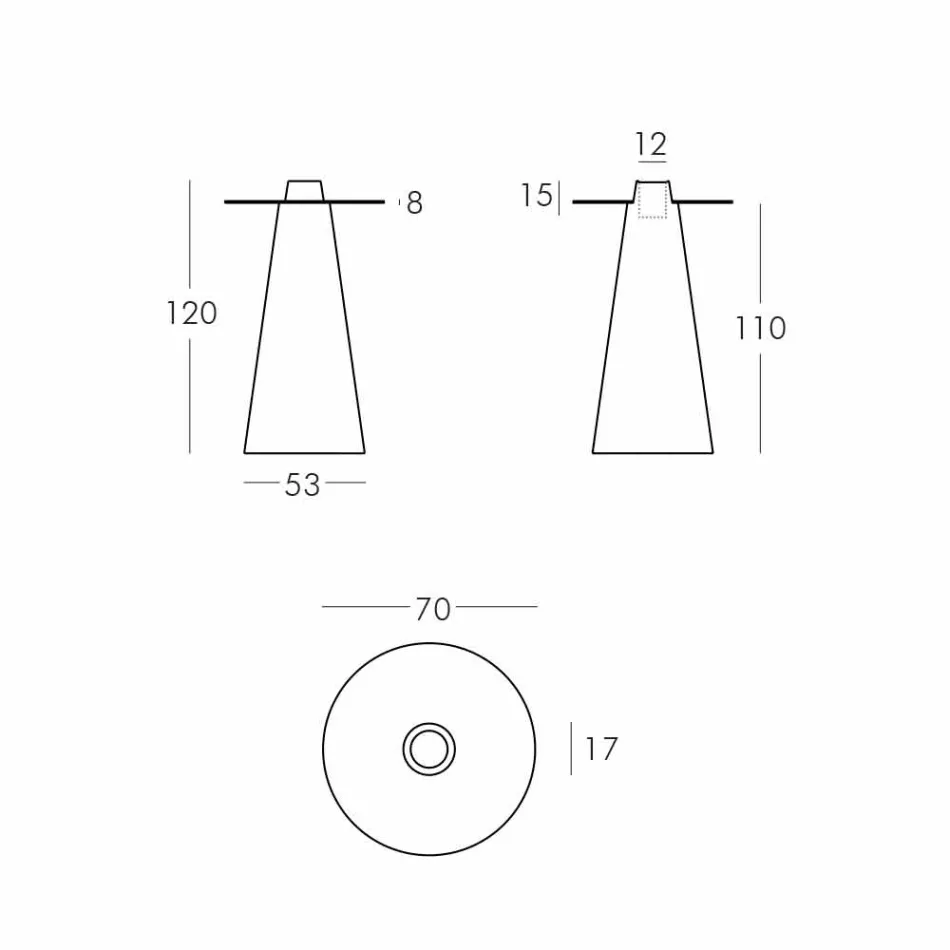 Placă de înaltă vârf (H120) din polietilenă și sticlă din Italia Viadurini