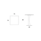 Masuta de cafea patrata inalta din metal inclinat si blat din ceramica mata - Coriko Viadurini