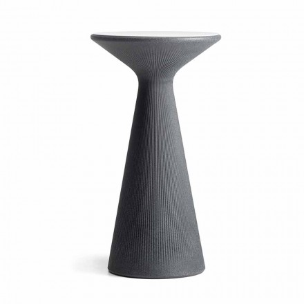 Masă de cafea rotundă în aer liber, înaltă, din polietilenă și HPL, fabricată în Italia - Desmond Viadurini