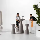 Masă de cafea rotundă în aer liber, înaltă, din polietilenă și HPL, fabricată în Italia - Desmond Viadurini