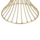 Masuta de cafea rotunda inalta din fier auriu cu sfere si blat din sticla afumata - Dexter Viadurini