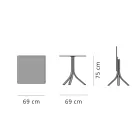 Masa de Bar Exterioara cu 3 Picioare Inclinabile din Aluminiu in 2 Finisaje - Filomena Viadurini