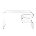 Masă de cafea Dennis din plexiglas transparent, fabricată în Italia Viadurini
