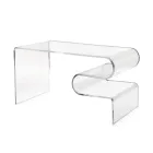Masă de cafea Dennis din plexiglas transparent, fabricată în Italia Viadurini