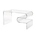 Masă de cafea Dennis din plexiglas transparent, fabricată în Italia
