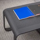 Masă mică în aer liber, din aluminiu vopsit alb sau antracit - Aniello Viadurini