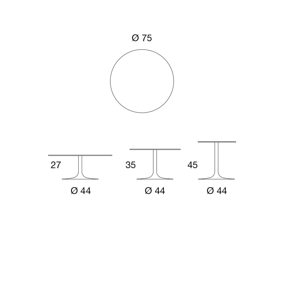 Masuta de cafea joasa din metal si ceramica de diverse dimensiuni - Amereo Viadurini