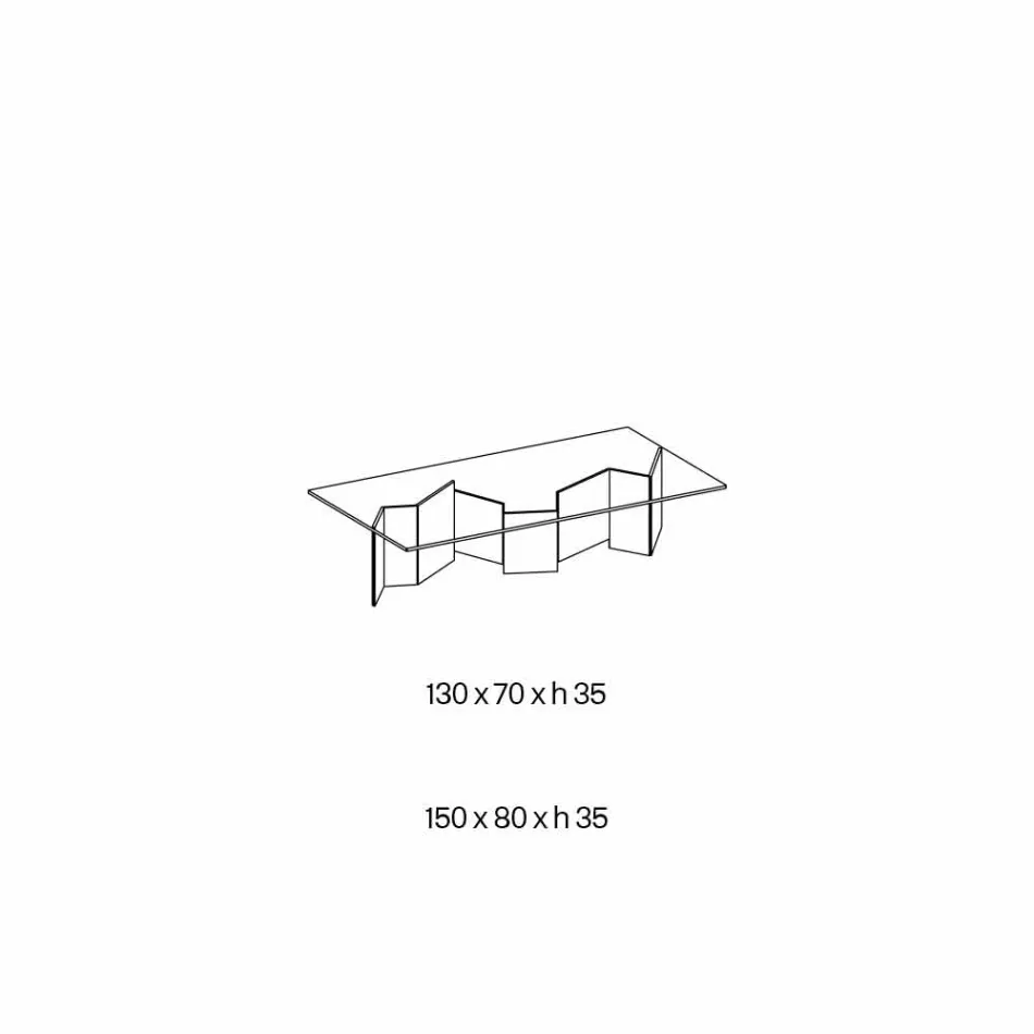 Măsuță de cafea joasă în sticlă extra-clară 2 dimensiuni Made in Italy - Aleatoriu Viadurini