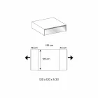 Masă joasă pentru sufragerie din sticlă afumată și sertare din lemn 3 dimensiuni - Mantra Viadurini