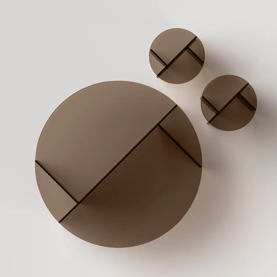 Masă de cafea Laris din sticlă bronzată cu un design rafinat, fabricată în Italia Viadurini