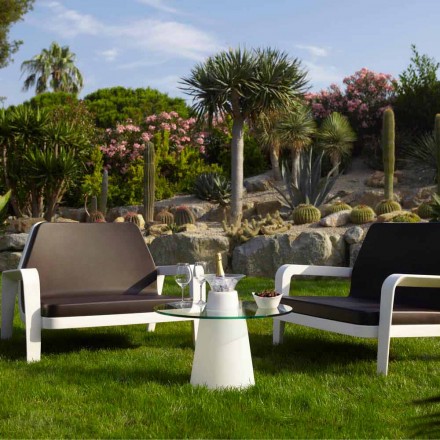 Slide Peak low table (H50) polietilenă și sticlă fabricate în Italia Viadurini