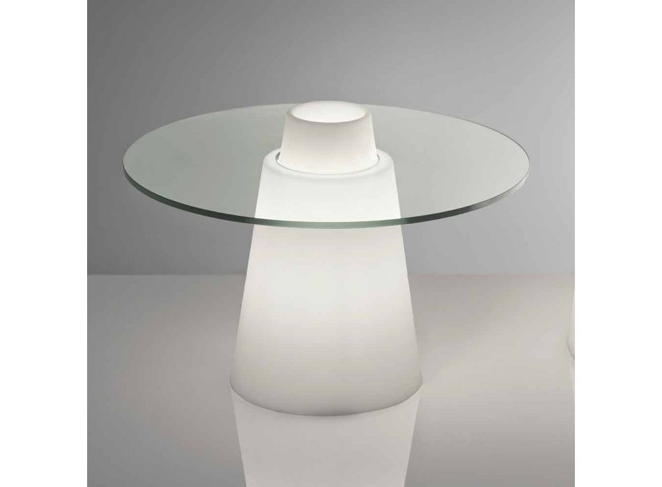 Slide Peak low table (H50) polietilenă și sticlă fabricate în Italia Viadurini