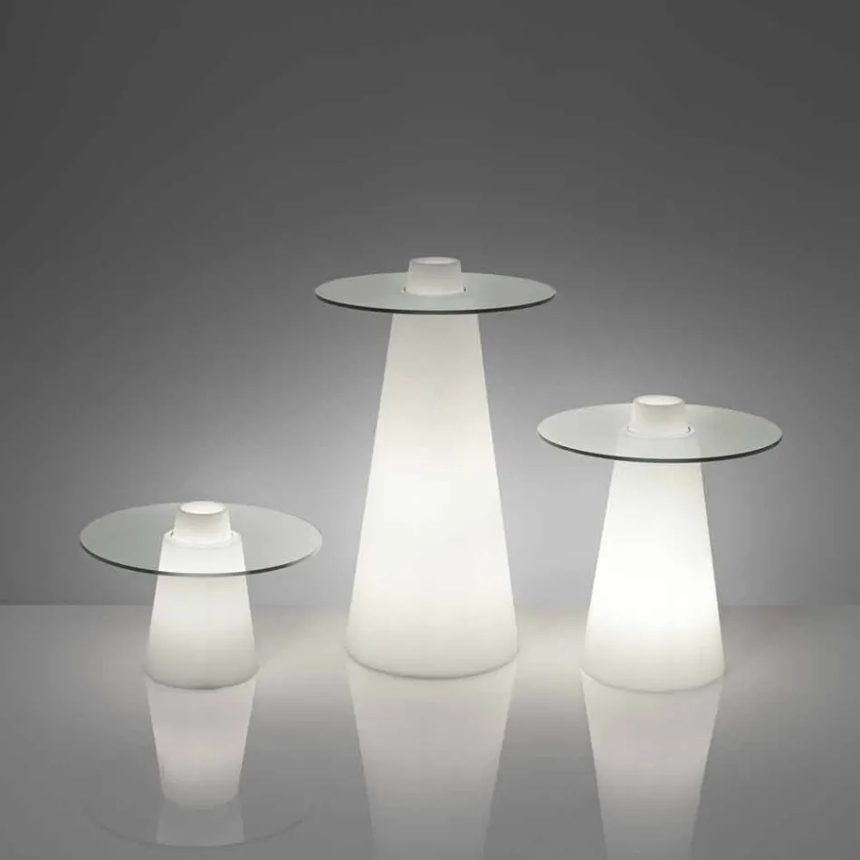 Slide Peak low table (H50) polietilenă și sticlă fabricate în Italia Viadurini