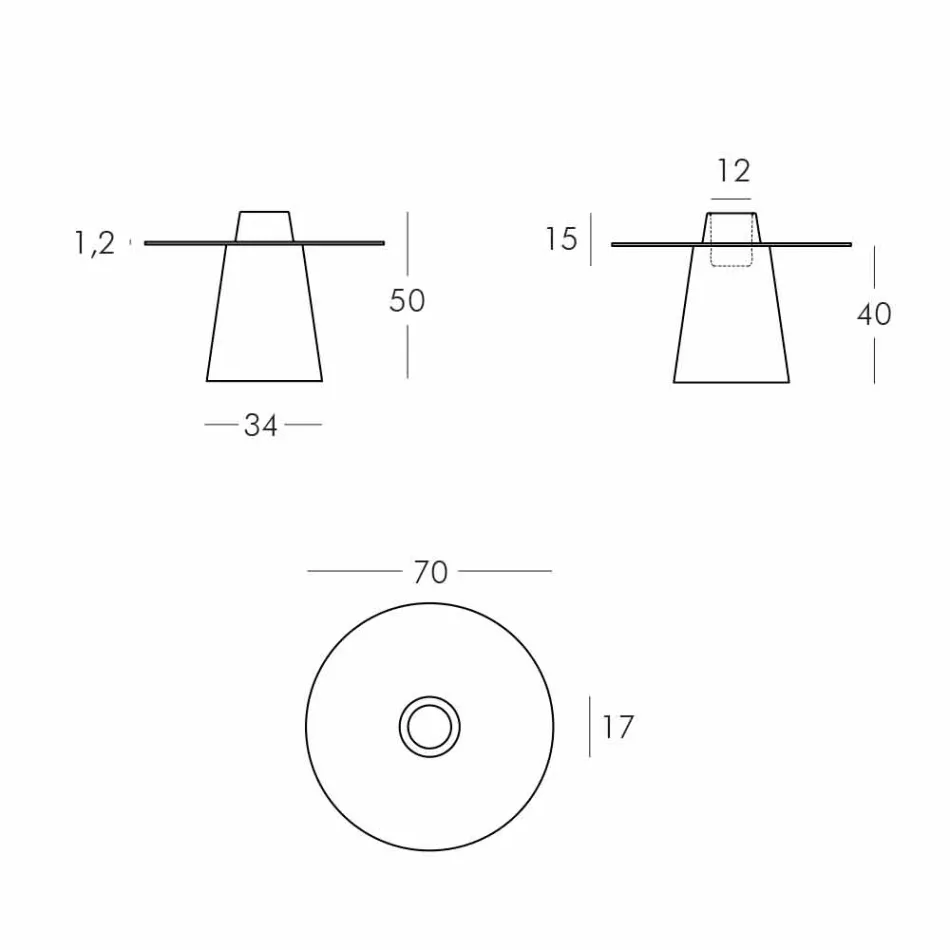 Slide Peak low table (H50) polietilenă și sticlă fabricate în Italia Viadurini