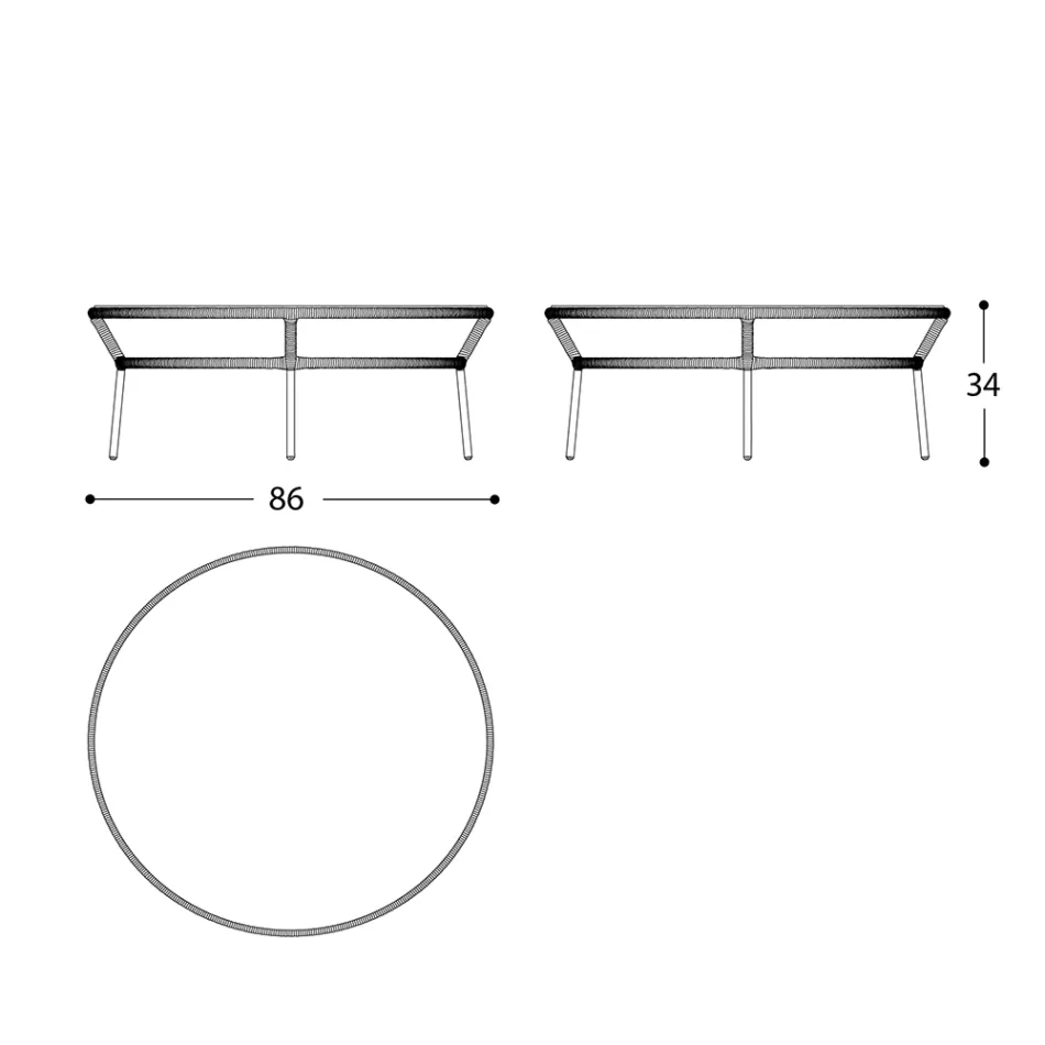 Blat de masă joasă Hpl sau ceramică Fabricat în Italia - Emmacross de Varaschin Viadurini