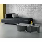 Masă joasă de cafea Sufragerie din ceramică și picioare din sticlă afumată 3 dimensiuni - Aleatoriu Viadurini