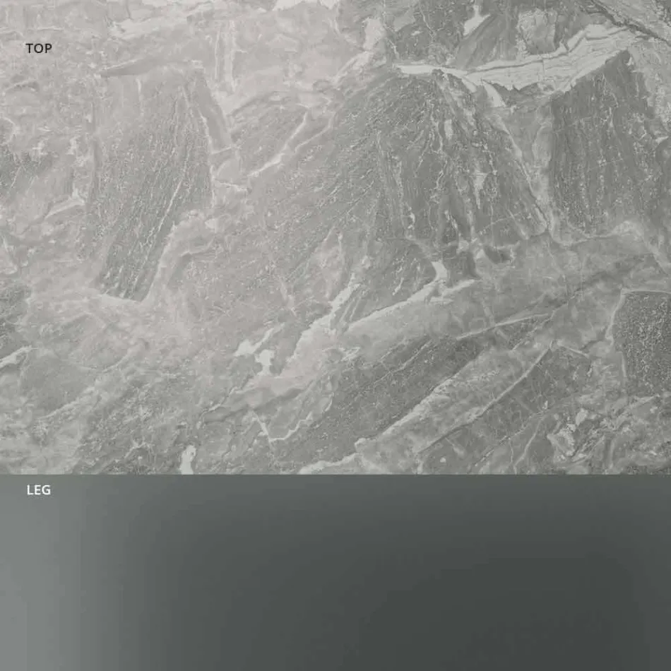 Masă joasă de cafea Sufragerie din ceramică și picioare din sticlă afumată 3 dimensiuni - Aleatoriu Viadurini