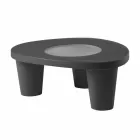 Low Low table Slide Low Lita Masă de polietilenă și sticlă fabricate în Italia Viadurini