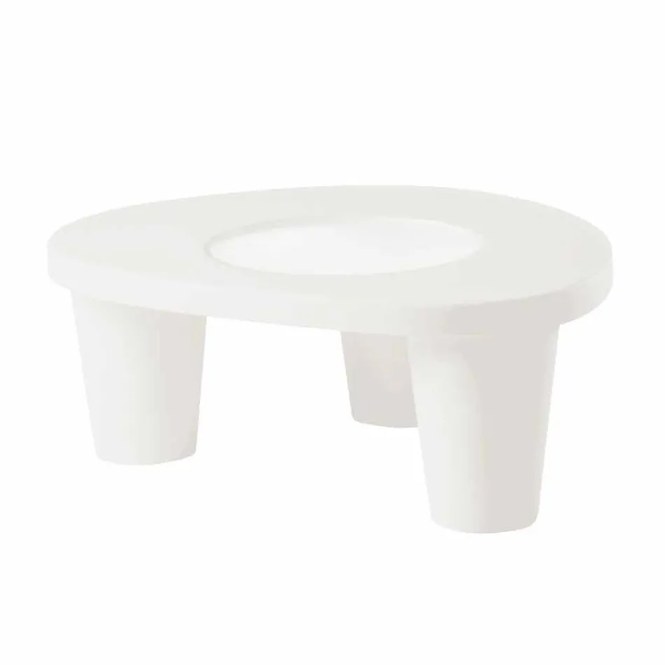 Low Low table Slide Low Lita Masă de polietilenă și sticlă fabricate în Italia Viadurini
