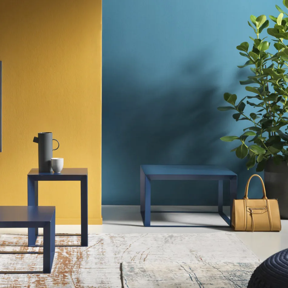 Masuta de cafea metalica cu design patrat in 2 dimensiuni - Josyane Viadurini