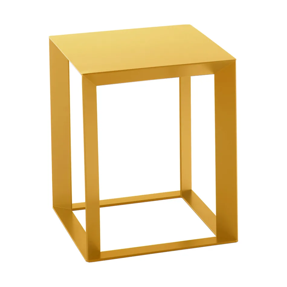 Masuta de cafea metalica cu design patrat in 2 dimensiuni - Josyane Viadurini