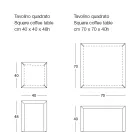 Masuta de cafea metalica cu design patrat in 2 dimensiuni - Josyane Viadurini