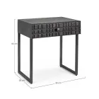 Noptiera din Otel si Lemn de Mango de Design Etnic - Mireo Viadurini