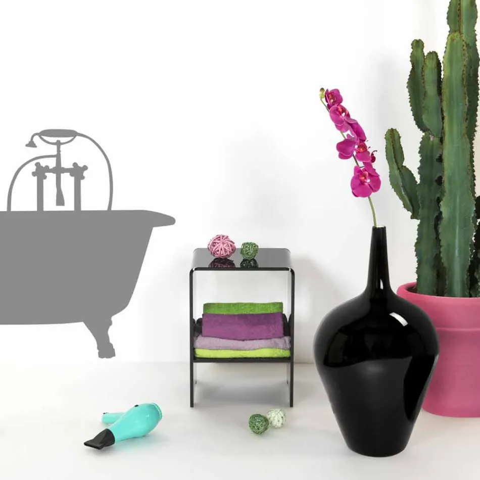 Tabelul / noptieră de design negru modern, Mimi, made in Italy Viadurini