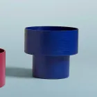 Noptieră rotundă de design modern în Bordeaux sau lemn albastru - Vinnie Viadurini