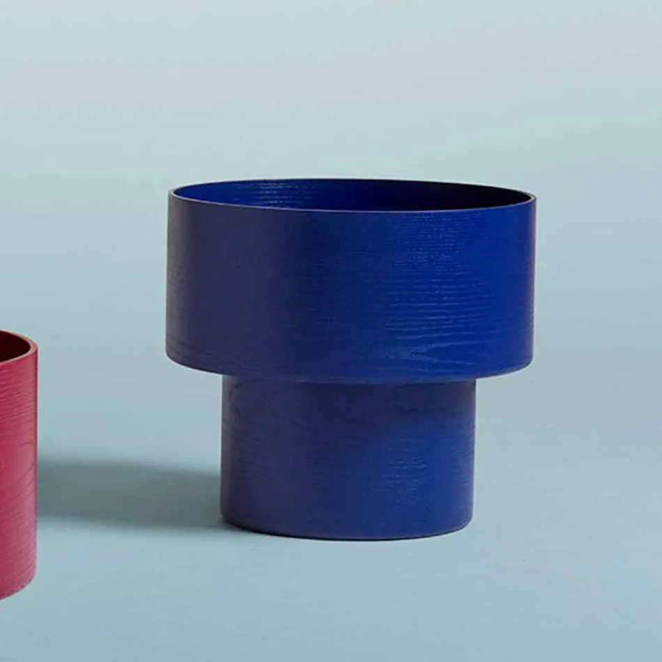 Noptieră rotundă de design modern în Bordeaux sau lemn albastru - Vinnie Viadurini