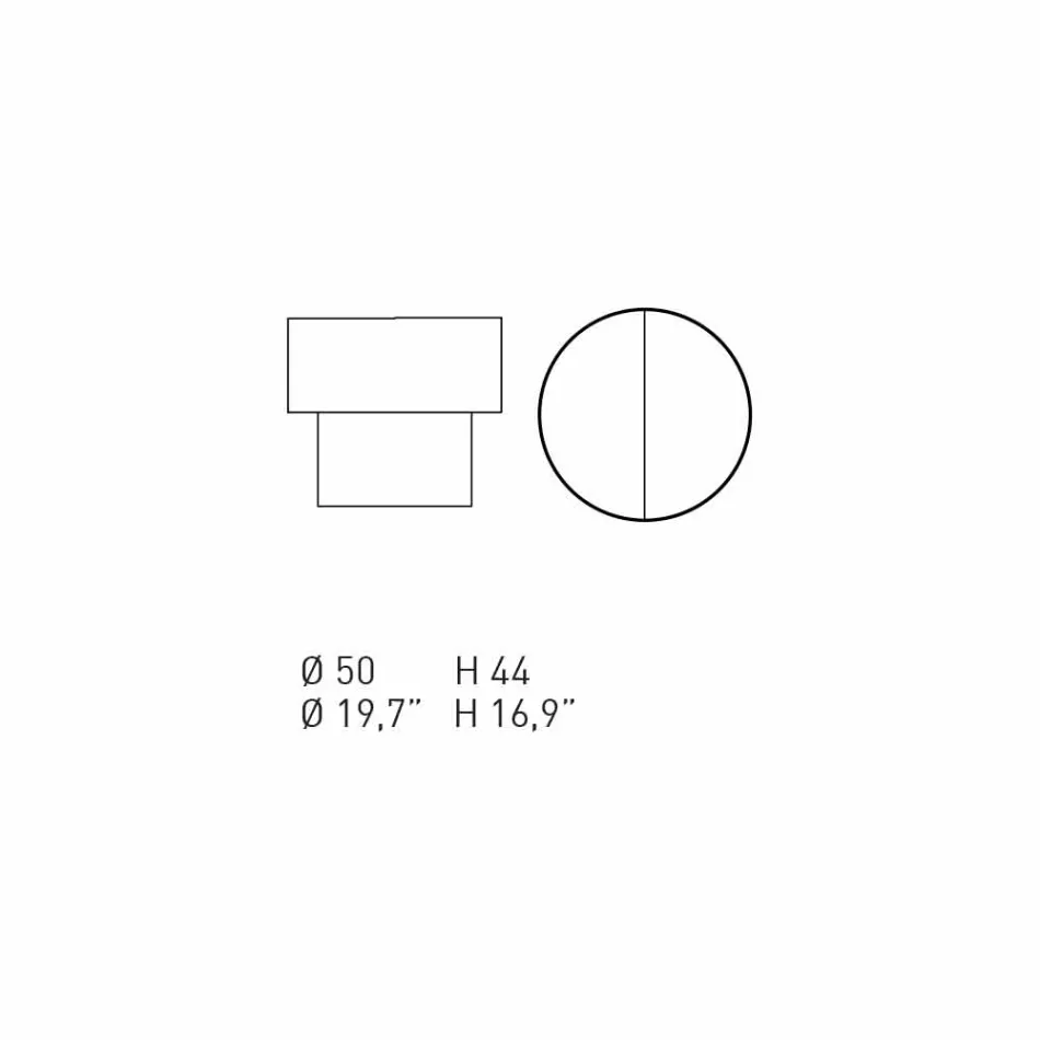 Noptieră rotundă de design modern în Bordeaux sau lemn albastru - Vinnie Viadurini