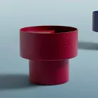 Noptieră rotundă de design modern în Bordeaux sau lemn albastru - Vinnie Viadurini