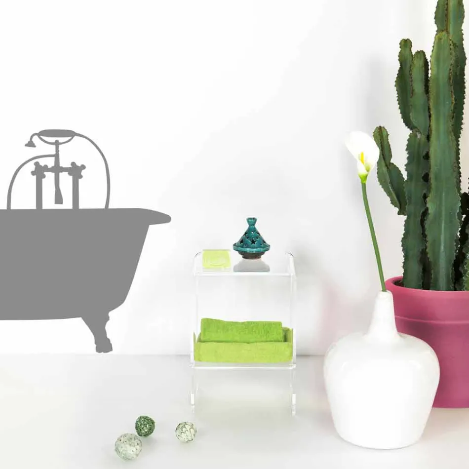 Masuta de cafea / noptieră transparent design modern Mimi, made in Italy Viadurini