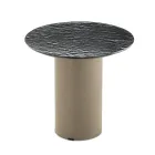 Masă de cafea cu bază metalică și blat oglindă sau sticlă Ø45 cm - Flaminia Viadurini