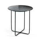 Masă de cafea cu oglindă și blat ceramic cu efect de marmură, fabricată în Italia - Giusta Viadurini