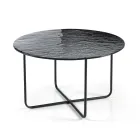 Masă de cafea cu oglindă și blat ceramic cu efect de marmură, fabricată în Italia - Giusta Viadurini