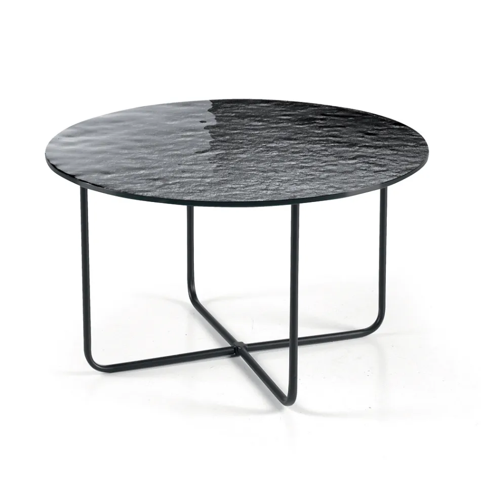 Masă de cafea cu oglindă și blat ceramic cu efect de marmură, fabricată în Italia - Giusta Viadurini