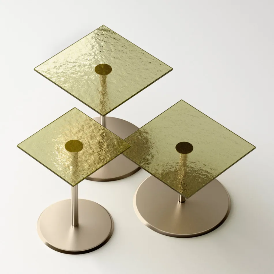 Masuta de cafea cu blat patrat din sticla sau metal Made in Italy - Anakin Viadurini