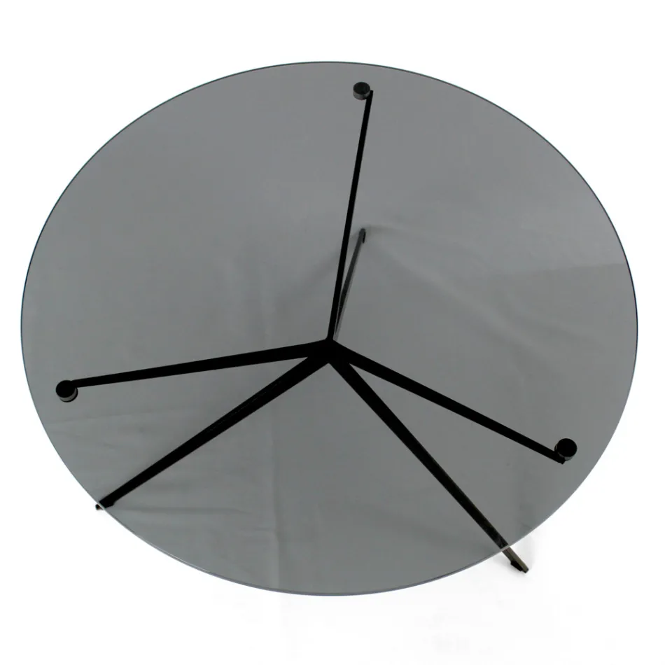 Masuta de cafea cu blat rotund din sticla Made in Italy - Siste Viadurini