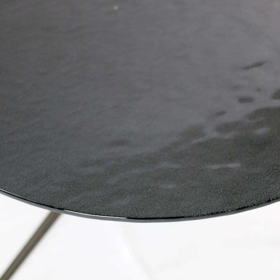 Masuta de cafea cu blat rotund din sticla Made in Italy - Siste Viadurini