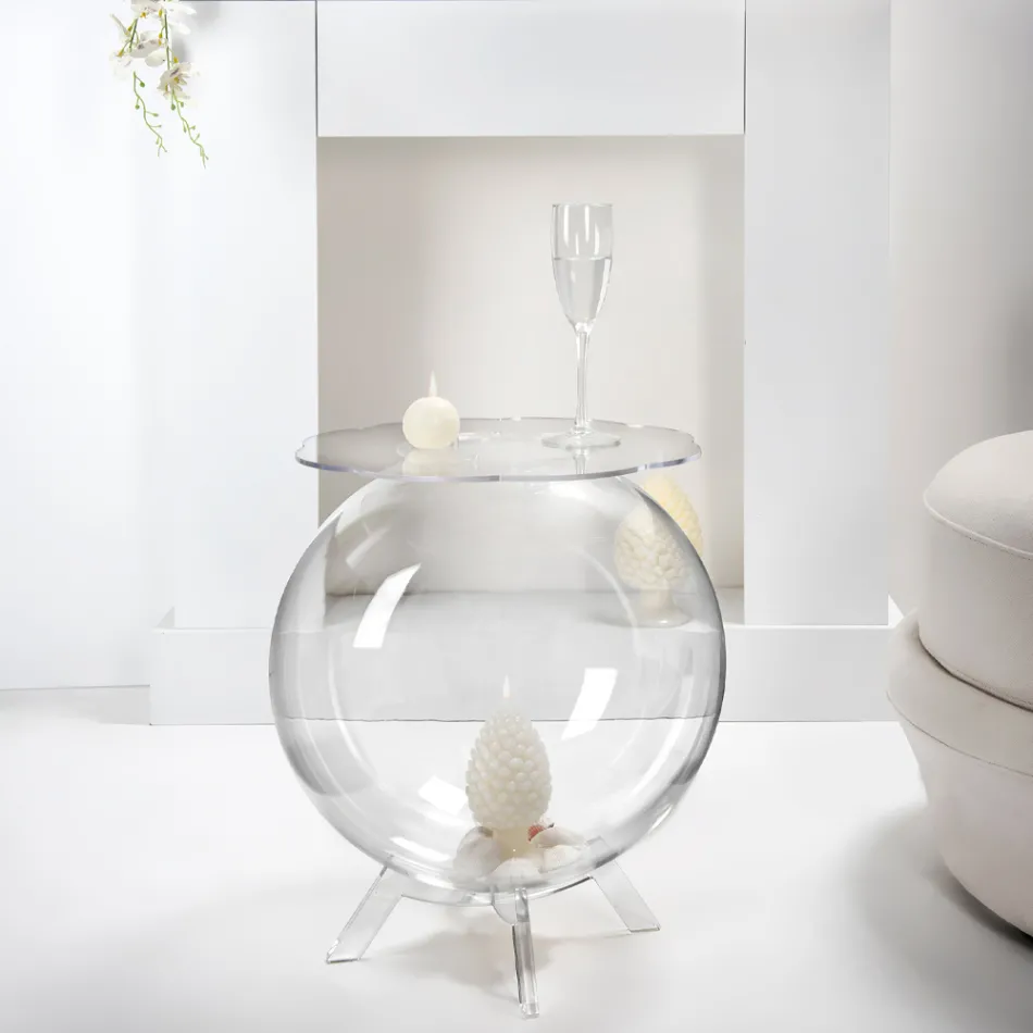 Masa multifunctionala pentru containere din plexiglas transparent Made in Italy - Scar Viadurini