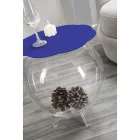 Masuta de cafea/container rotunda Biffy albastra, design modern fabricat in Italia Viadurini