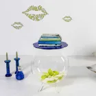 Masuta de cafea / albastru rotund container Biffy, design modern made in Italy Viadurini