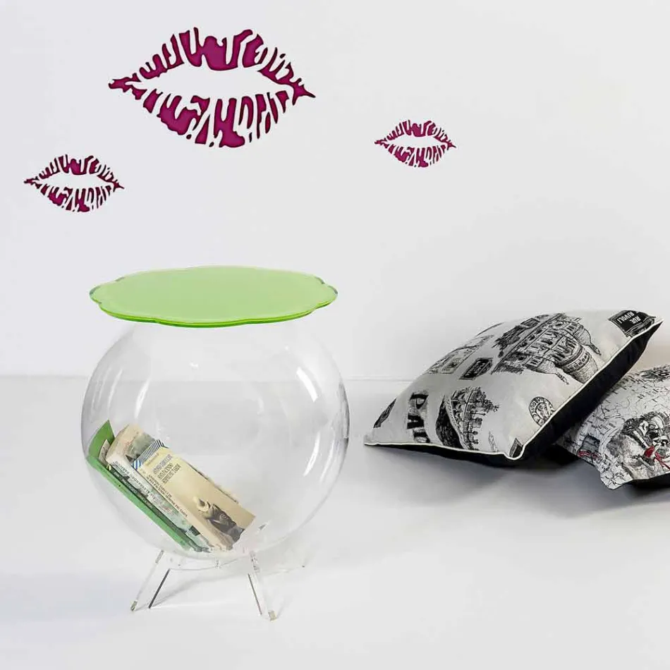 Cafea / verde recipient rotund Biffy, design modern, realizate în Italia Viadurini