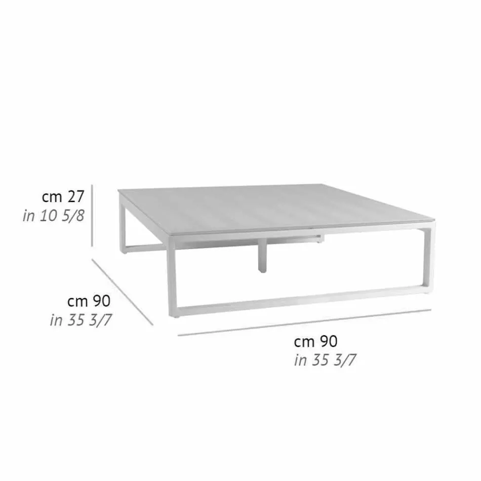Masă laterală exterioară cu design pătrat 2 dimensiuni 3 Finisaje - Julie Viadurini