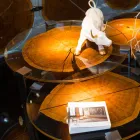 masuta de cafea de cafea de top cu sticla si lemn de podea Bigo 1 Viadurini