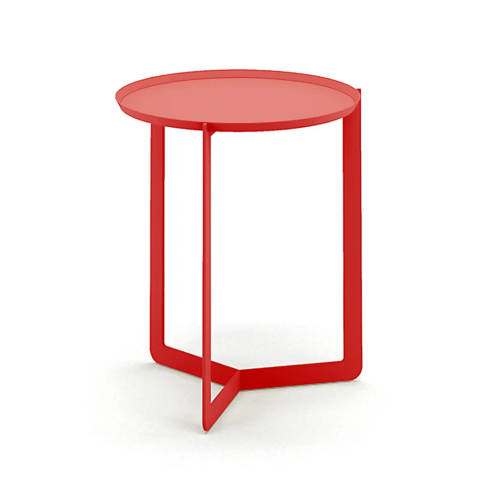 Masă de cafea rotundă din metal, fabricată în Italia - Stephane Viadurini